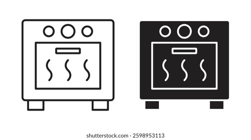 Oven vector line icon illustration collection.