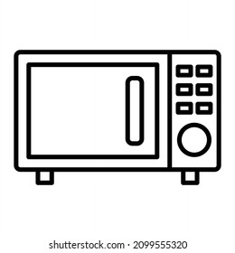 Oven Vector Outline Icon Isolated On White Background
