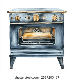 aquarela forno clipart ilustração isolado