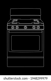 oven white on black background