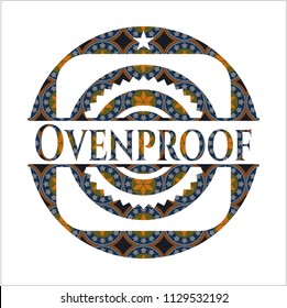 Ovenproof arabesque emblem. arabic decoration.
