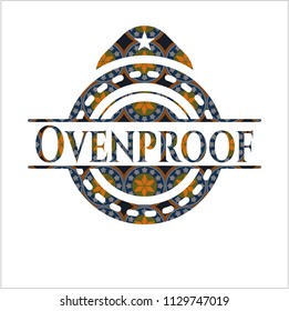 Ovenproof arabesque emblem background. arabic decoration.
