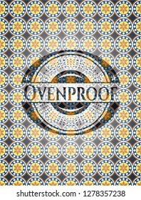 Ovenproof arabesque emblem background. arabic decoration.