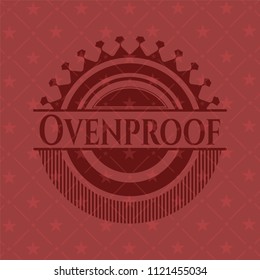 Ovenproof badge with red background