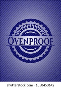 Ovenproof emblem with jean high quality background