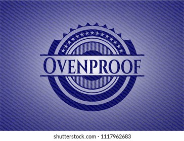Ovenproof emblem with jean texture