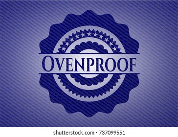 Ovenproof emblem with jean texture