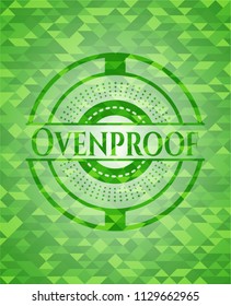 Ovenproof green mosaic emblem