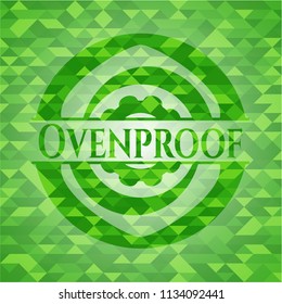 Ovenproof green mosaic emblem