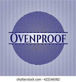 Ovenproof jean or denim emblem or badge background