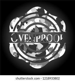 Ovenproof on grey camouflaged pattern