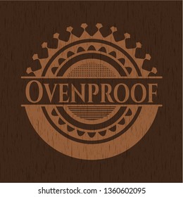 Ovenproof retro style wood emblem