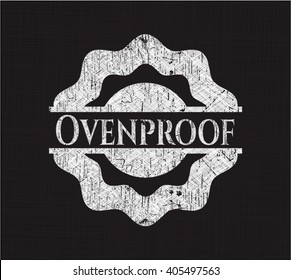 Ovenproof written with chalkboard texture