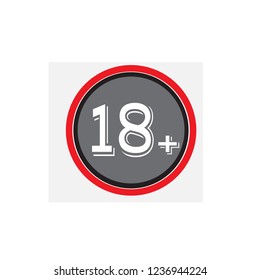 over 18 age sign, no entry. Not Allowed Sign, warning symbol, road symbol sign and traffic symbol design concept, vector illustration.