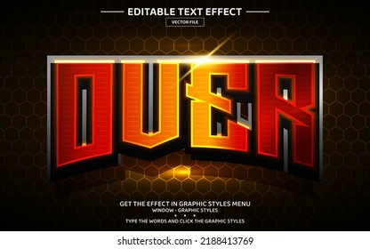 Over 3D editable text effect template