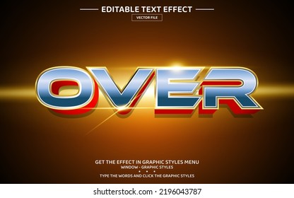 Over 3D editable text effect template