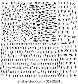 Over 600 silhouettes people birds horses fishes mammals insects