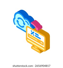 über Luft aktualisiert isometrische Ikone Vektor. Über-Luft-Updates-Zeichen. einzelne Symbolgrafik