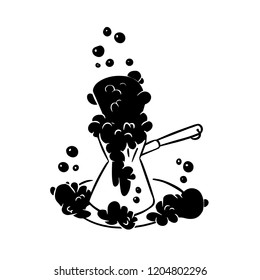 Over boiled coffee in cezve doodle