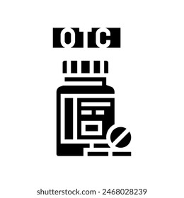 over counter otc medications glyph icon vector. over counter otc medications sign. isolated symbol illustration