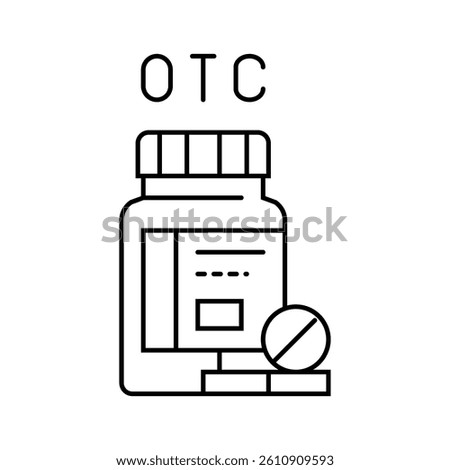 over counter otc medications line icon vector. over counter otc medications sign. isolated contour symbol black illustration