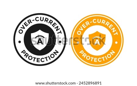 Over current protection logo badge. Suitable for electrician and information signs