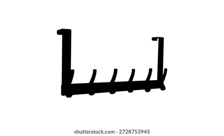 Over The Door Hooks, silhueta preta isolada