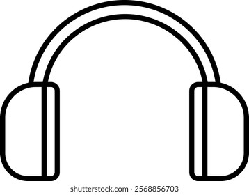 Over ear headphones flat icon