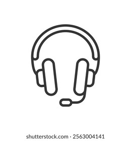 Over ear headphones, icon in line design. Over ear, noise-cancelling, wireless headphones, studio headphones on white background vector. Over ear headphones editable stroke icon