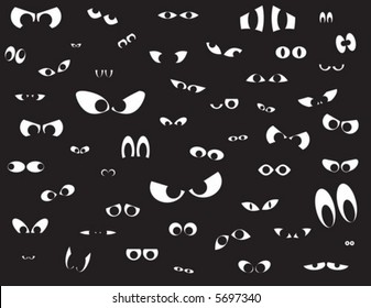 Over fifty different shapes of eyes in the dark