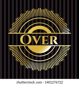 Over golden emblem or badge. Vector Illustration. Detailed.