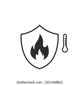 over heat protection icon vector concept design template web