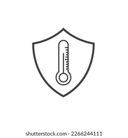 over heat protection icon vector concept design template web