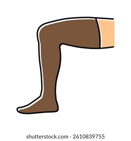 over knee sock color icon vector. over knee sock sign. isolated symbol illustration