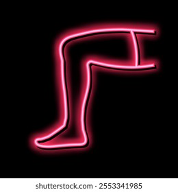 sobre joelho meia neon luz sinal vetor. sobre joelho meia ilustração