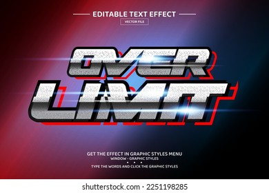Over limit 3D editable text effect template