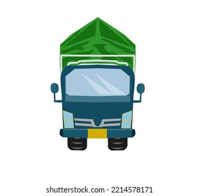 Camión sobrecargado. Ilustración plana simple