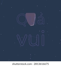 OVER THE MOON expressed in Vietnamese white background text mask with tonal glow cast shadow