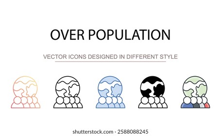 Over Population icon design with white background stock illustration