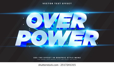 Over Power editable text effect Template with Lighting Style Theme