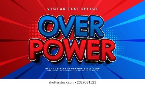 Over power editable vector text effect, for activities with the theme of strength.