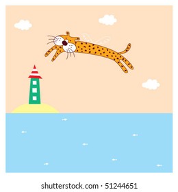 over sea leopard angel vacation