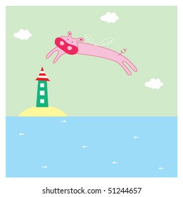 over sea pig angel vacation