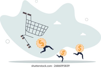 Gastos excessivos, consumismo ou pagamento para o custo de compras caro causando dívida e problema financeiro concept.life e emprego de pessoas.