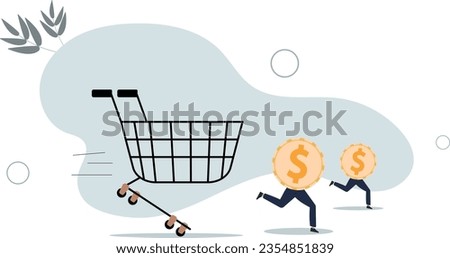 Over spending, consumerism or payment for expensive shopping cost causing debt and financial problem concept.flat vector illustration.
