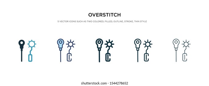 over stitch icon in different style vector illustration. two colored and black over stitch vector icons designed in filled, outline, line and stroke style can be used for web, mobile, ui