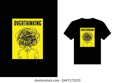 over thinking typeface t shirt design 