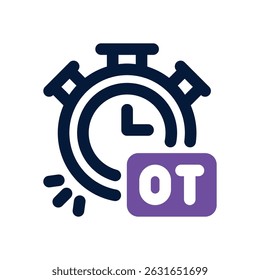 over time duotone icon. Sleek and modern vector icon for websites, mobile apps, marketing materials, and corporate design. Fully scalable and ready to use.