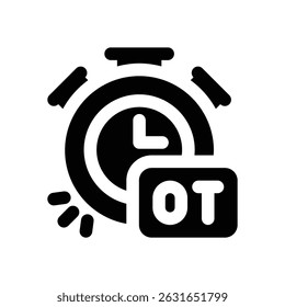 over time glyph icon. Strong and solid vector icon for websites, mobile interfaces, presentations, and visual branding. High quality and easy to edit.