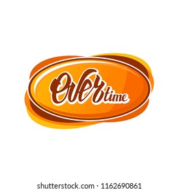 Over time logotype, vector flat illustration isolated on white background